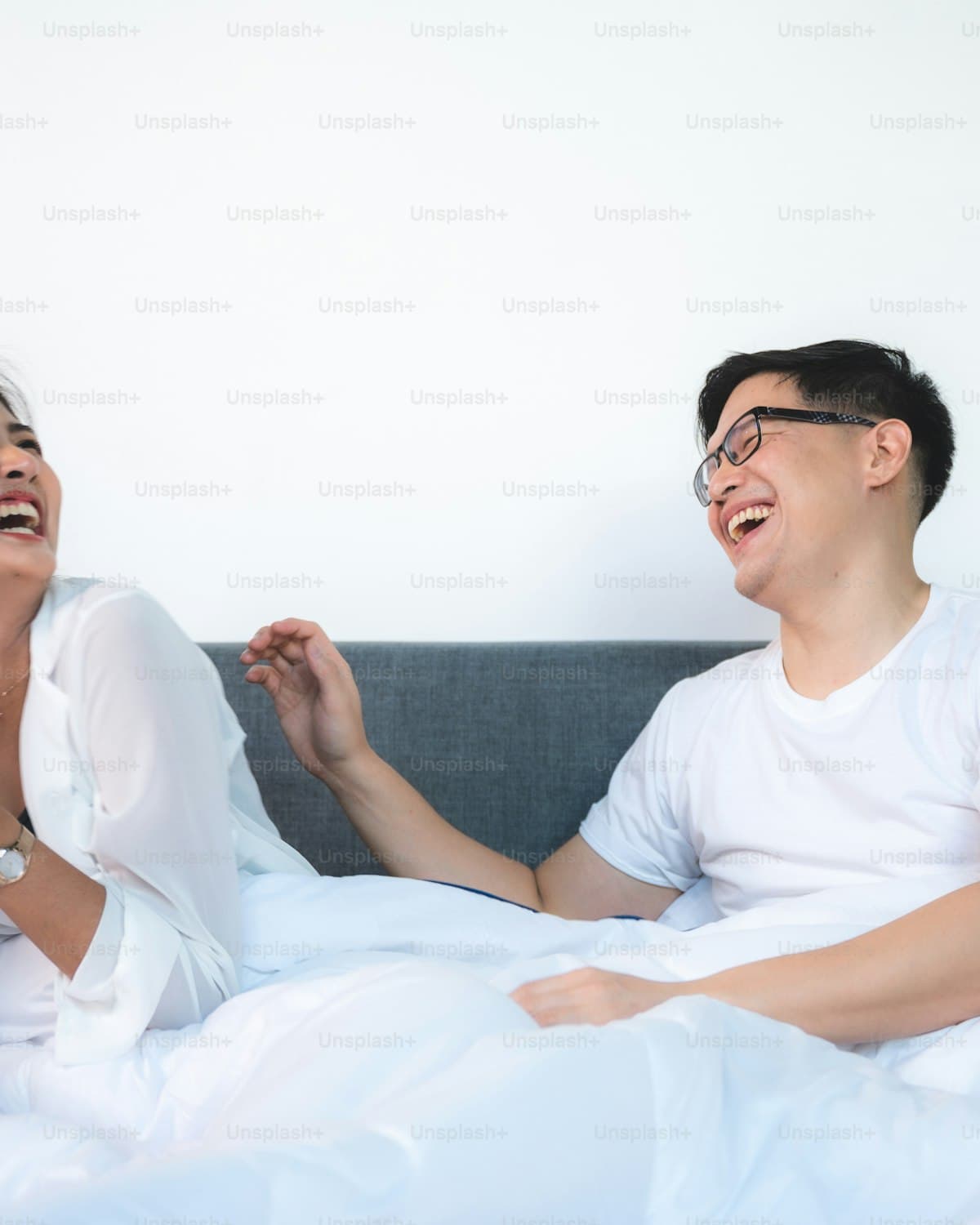 A diverse group smiling together.